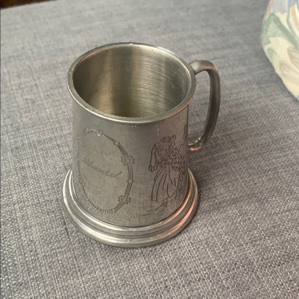 “Little Bo-peep” Vintage Silver Mug with Engraved Design
